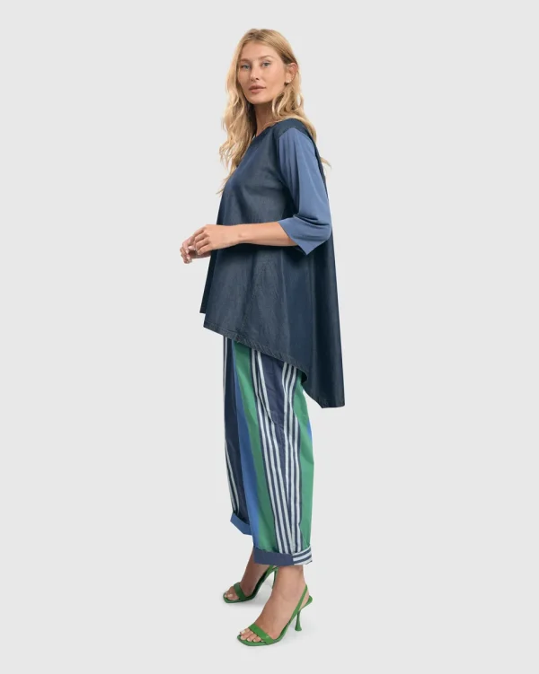 Alembika. Fresh Colorblock Hi-Lo Tunic Top.