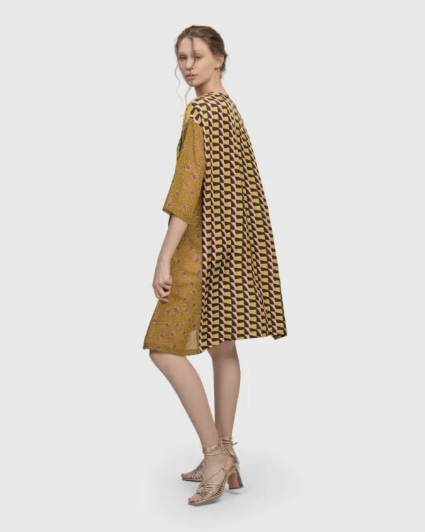 Alembika. Mix Pattern Kaftan Dress.