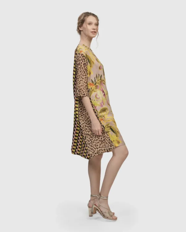 Alembika. Mix Pattern Kaftan Dress.