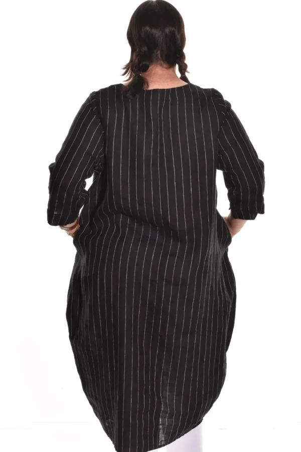 Cheyenne. Notch Neck Pin Stripe Bubble Tunic.
