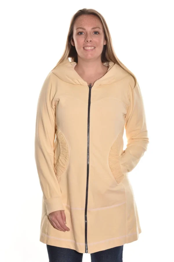 Color Me Cotton. Zip Front Long Hoodie.