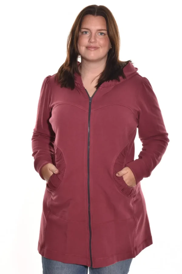 Color Me Cotton. Zip Front Long Hoodie.