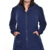 Color Me Cotton. Zip Front Long Hoodie.