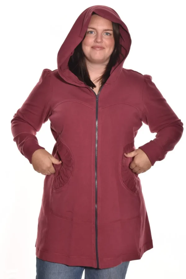 Color Me Cotton. Zip Front Long Hoodie.