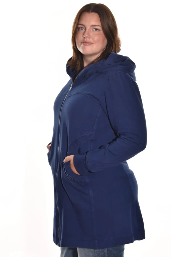 Color Me Cotton. Zip Front Long Hoodie.