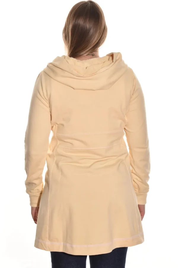 Color Me Cotton. Zip Front Long Hoodie.