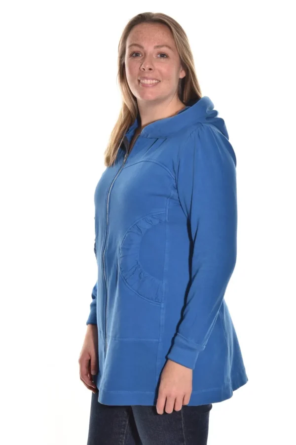 Color Me Cotton. Zip Front Long Hoodie.