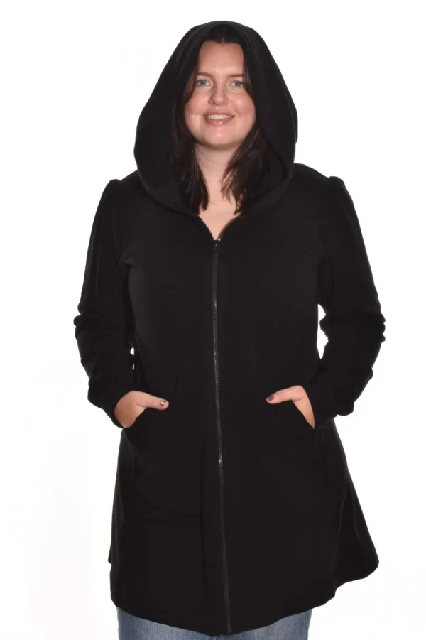 Color Me Cotton. Zip Front Long Hoodie.