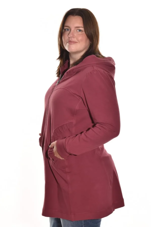 Color Me Cotton. Zip Front Long Hoodie.