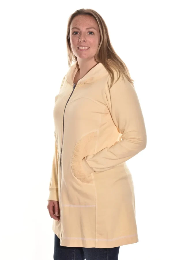 Color Me Cotton. Zip Front Long Hoodie.