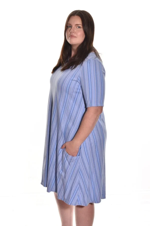 Cotton Lani. Striped Pocket Dress.