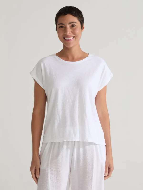 Cut Loose. Boatneck Boxy Top In Linen Cotton Jersey. (SPECIAL ORDER).#5016791