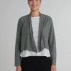 Cut Loose. Cropped Cardigan In Linen Cotton Jersey. (SPECIAL ORDER).#5017388.