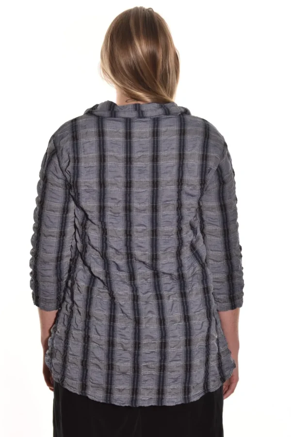 Cut Loose. Hi-Low Shirt In Crinkled Plaid.