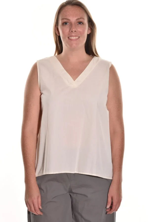 Cut Loose. Organic Poplin V-Neck Tank.