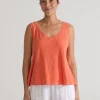 Cut Loose. Twist Tab Tank In Linen Cotton Jersey. (SPECIAL ORDER).#5015672