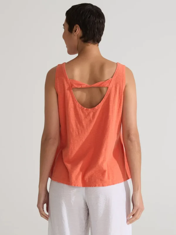 Cut Loose. Twist Tab Tank In Linen Cotton Jersey. (SPECIAL ORDER).#5015672
