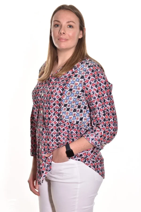 Habitat. Boyfriend Tunic in Ikat Mix.