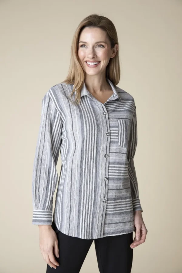 Habitat. Change Your Stripes Boyfriend Pocket Shirt.