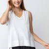 Habitat. Combed Cotton Solid Deep Hem V-Neck.