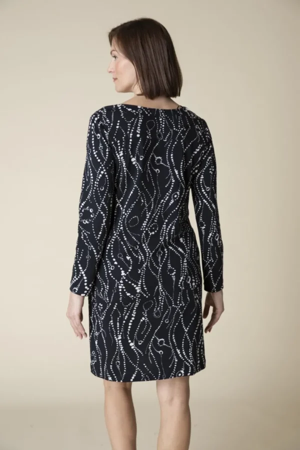 Habitat. Cozy Ribbed Wavy Dots Easy Pocket Dress.