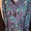 Habitat. Crepe Flounce Bracelet Shirt In Botanical Bliss.