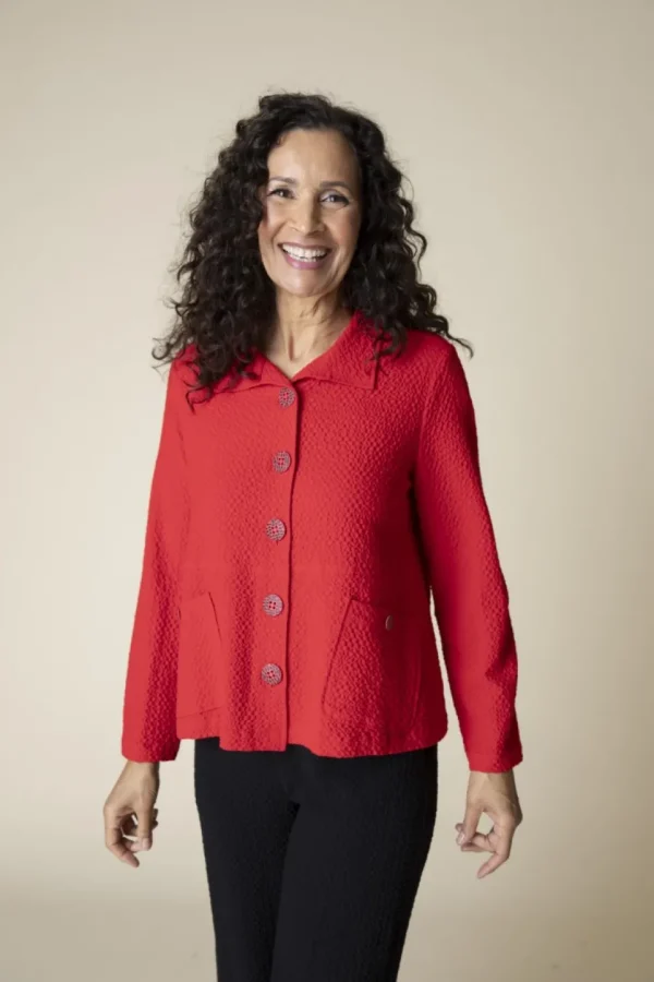 Habitat. Crinkle Crepe Solid Easy Swing Jacket.