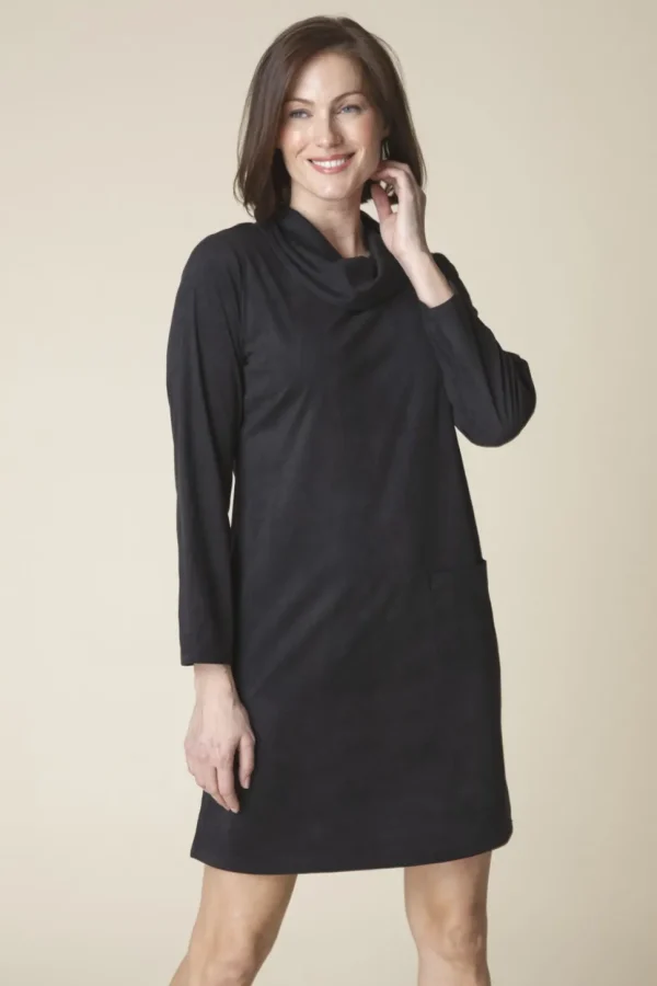 Habitat. Easy Pocket Dress In Stretch Faux Suede.