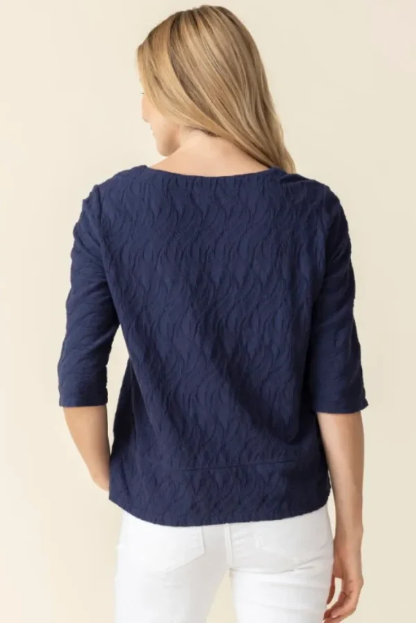 Habitat. Elbow Sleeve Tee In Cascade Cotton. #16315.