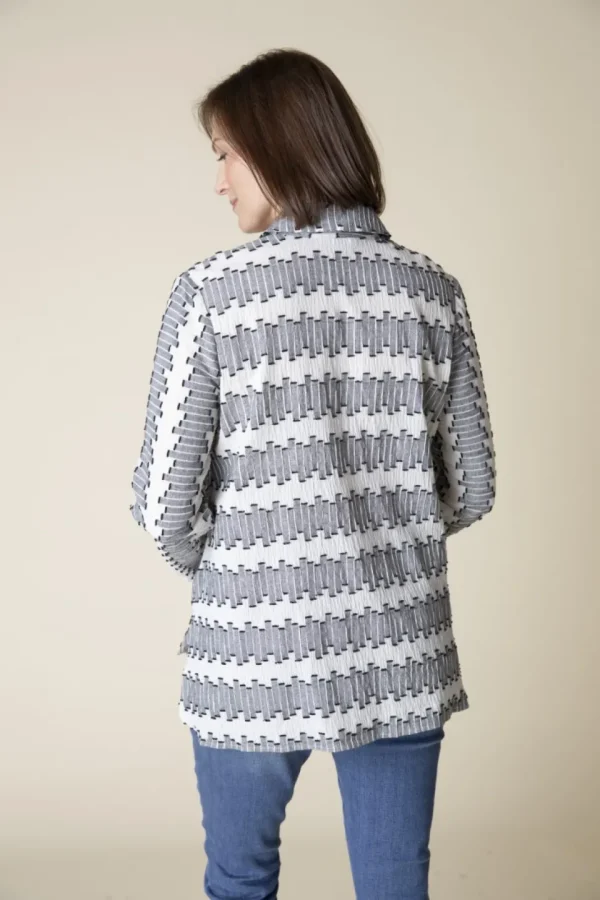 Habitat. Embroidered Cotton Wrap Around Shirt.