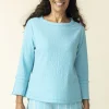 Habitat. Flutter Sleeve Pullover In Crinkle Crepe. #21343.