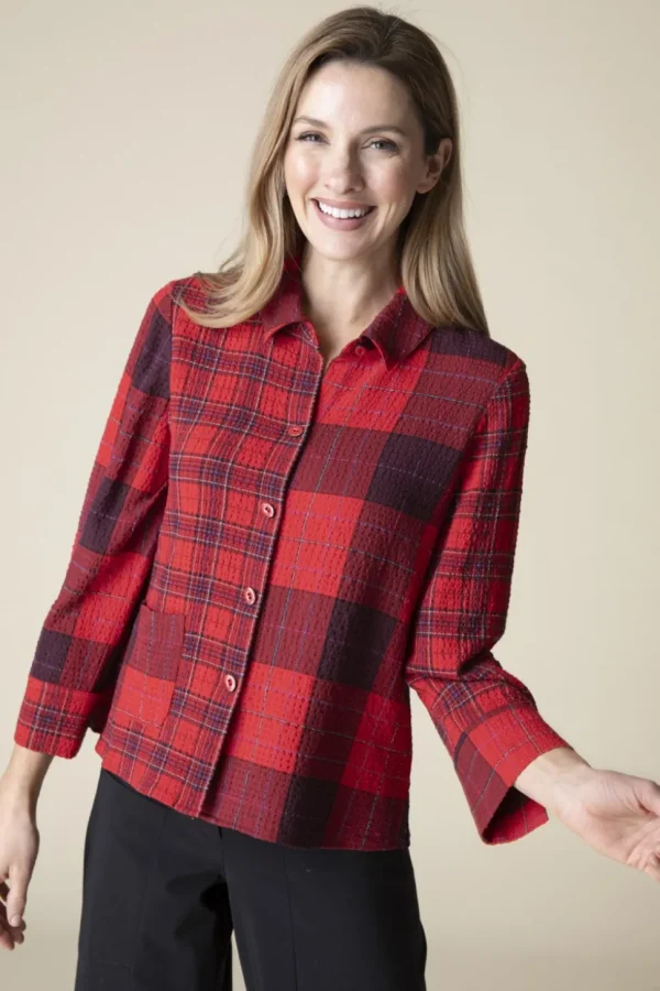 Habitat. Girl Gone Plaid Mixed Shirt.
