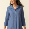 Habitat. Patch Button Tunic In Pucker Weave. #21347.