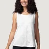 Habitat. Pierced Tank In Cotton Pebble. #27501.