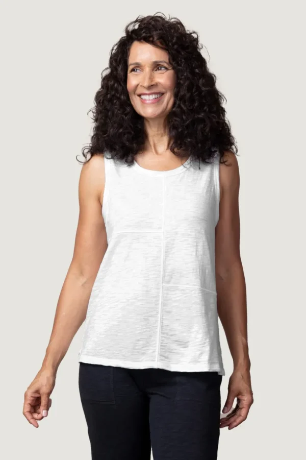 Habitat. Pierced Tank In Cotton Pebble. #27501.