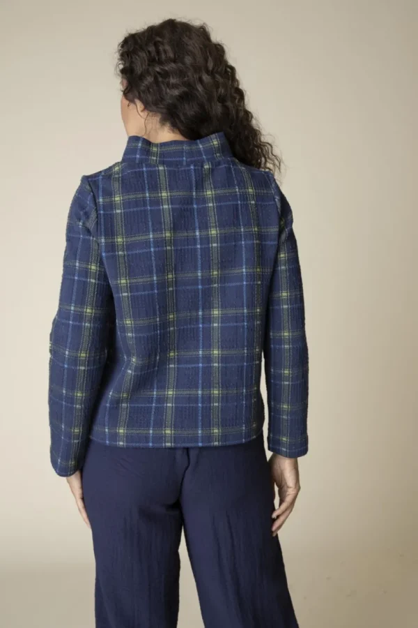 Habitat. Plaid Pocket Pullover In Speckled Knit.