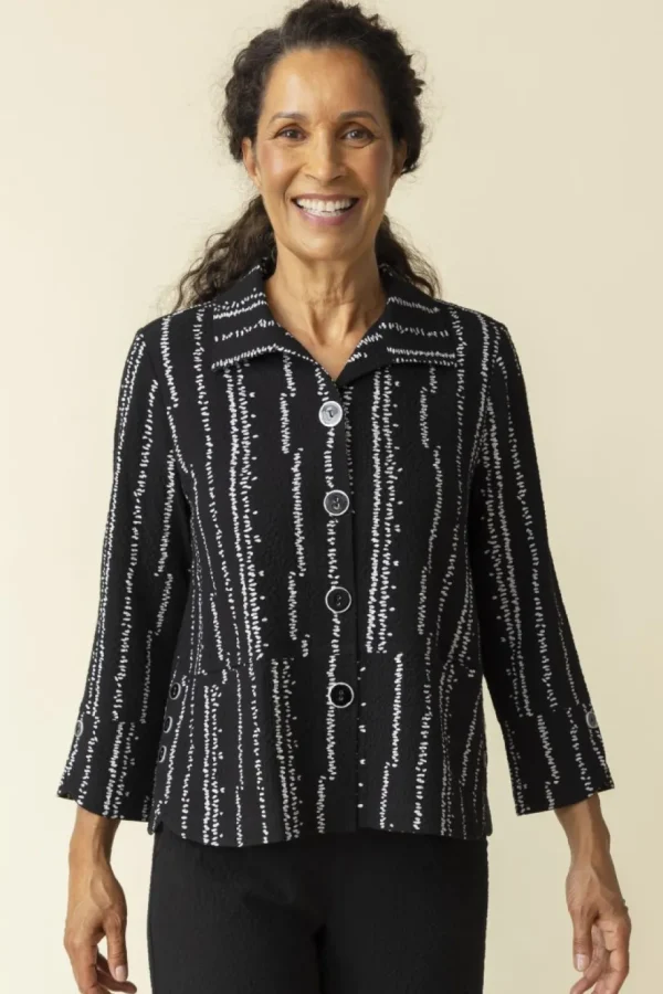 Habitat. Tulip Hem Swing Jacket In Pucker Weave. #22014.