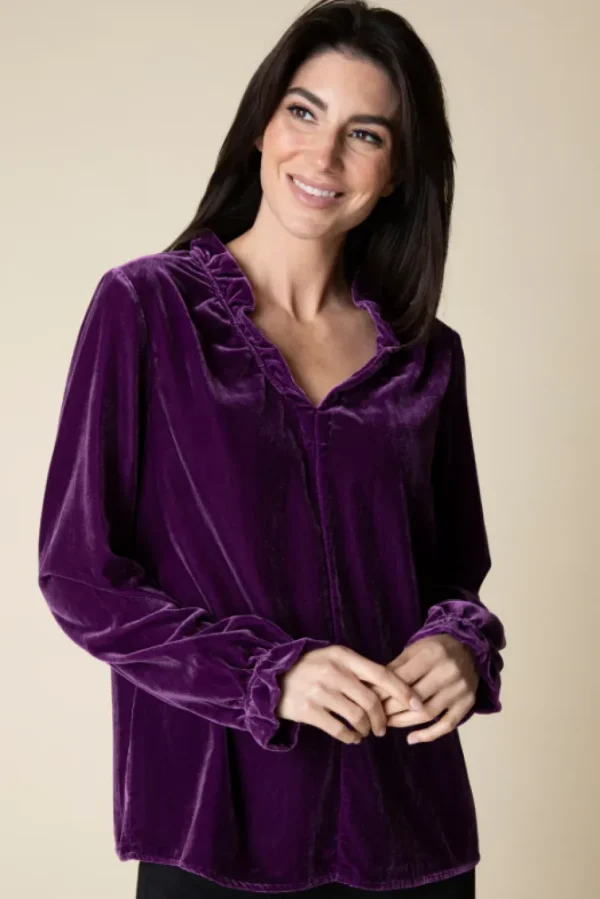 Habitat. Velvet Flounce Collar Pullover.