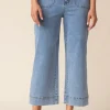 Habitat. Wide Leg Crop In Stretch Denim. #11480.