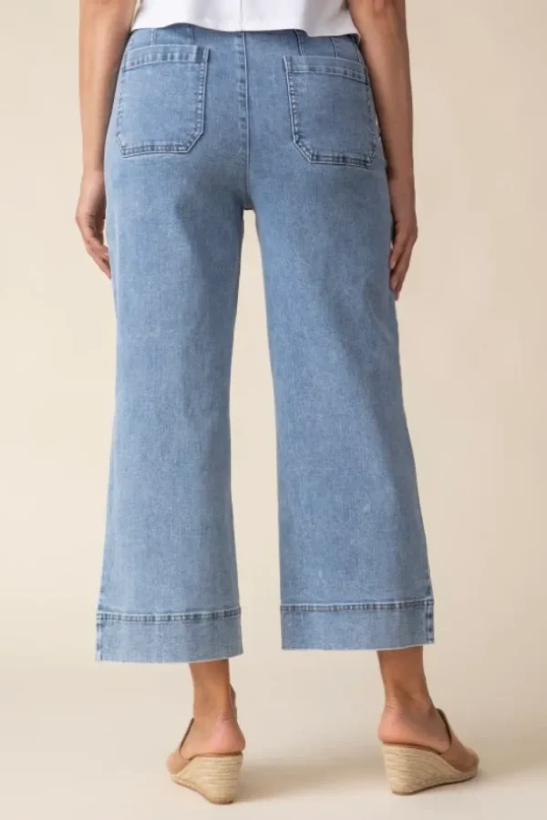 Habitat. Wide Leg Crop In Stretch Denim. #11480.