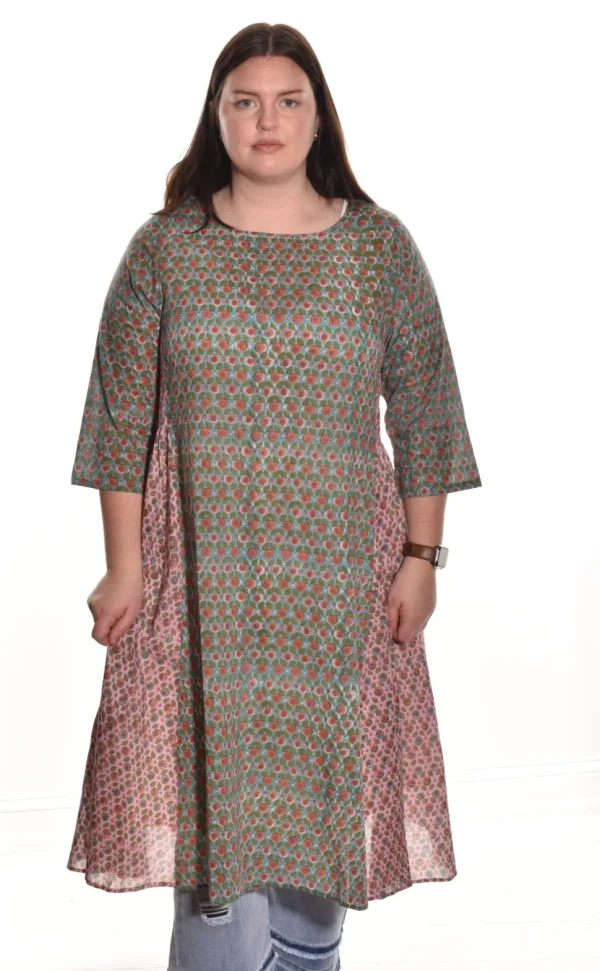 Lea. Handblock Lotus Dress.