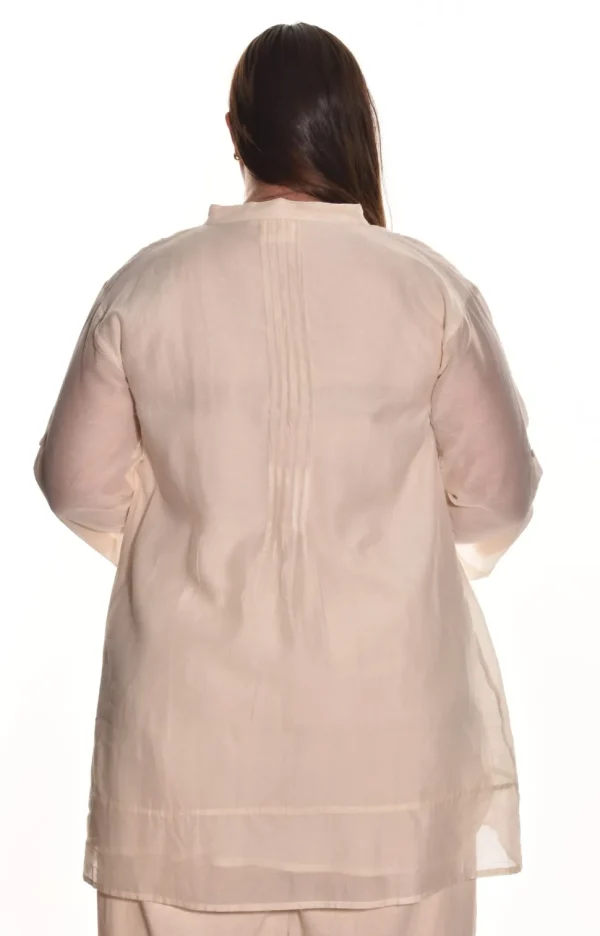 Lea. Pintuck Tunic In Silk Cotton.