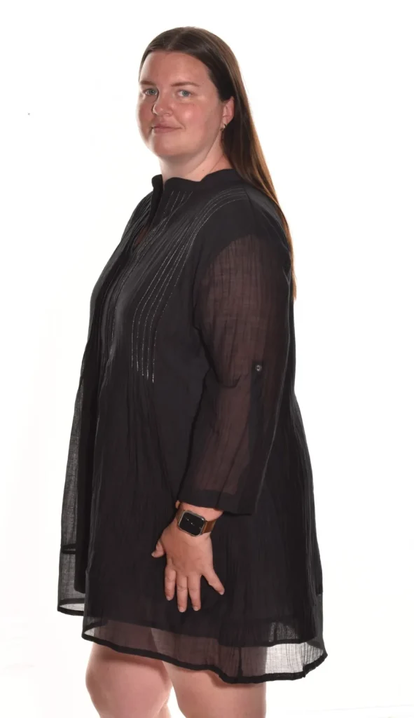 Lea. Pintuck Tunic In Silk Cotton.