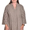 Lea. Pintuck Tunic With Katazome Handblock Print In Organic Cotton.