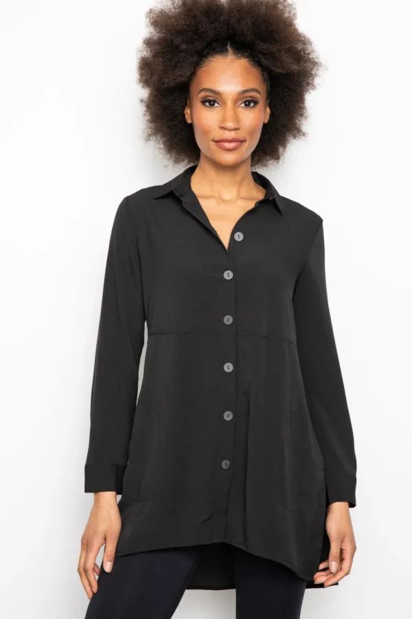 Liv. By Habitat. Crepe De Chine Solid Shirt.