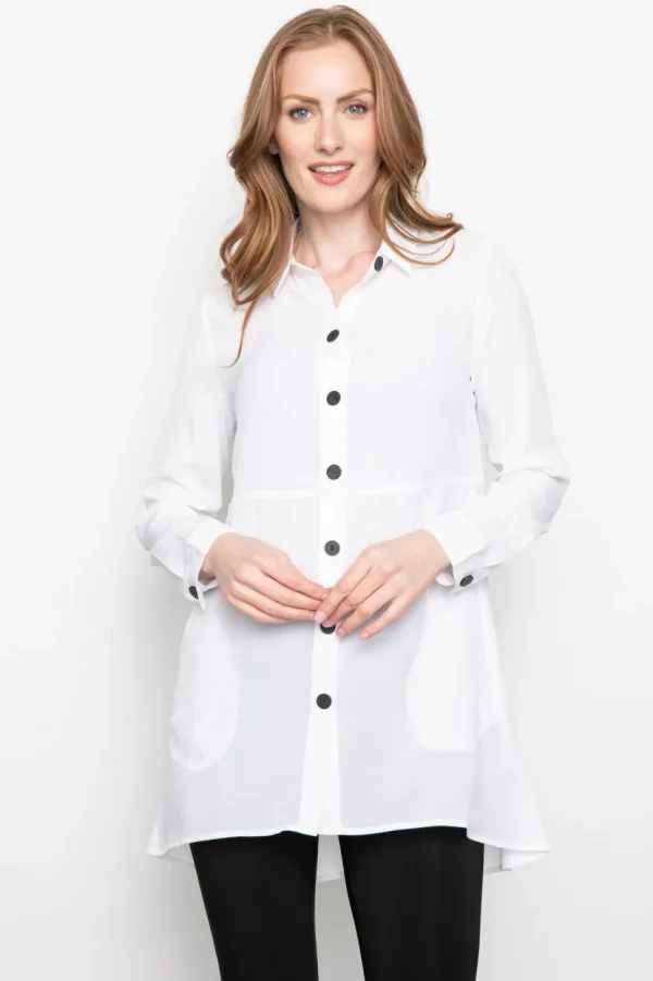 Liv.By Habitat. Crepe De Chine Solid Shirt.
