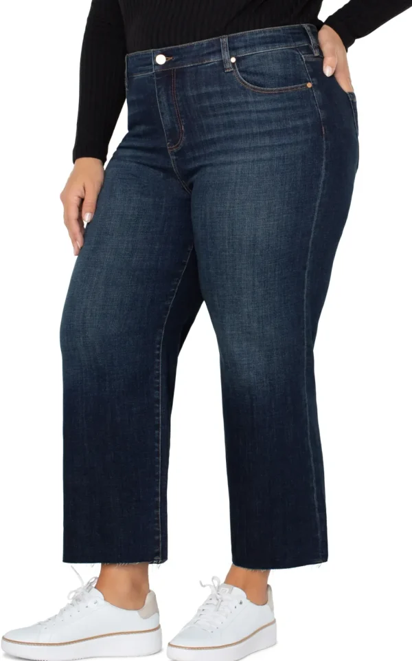 Liverpool Jeans. Stride Hi-Rise Crop With Wide Cut Hem.