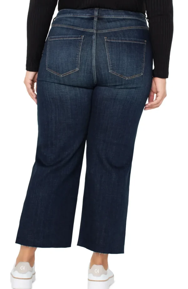 Liverpool Jeans. Stride Hi-Rise Crop With Wide Cut Hem.