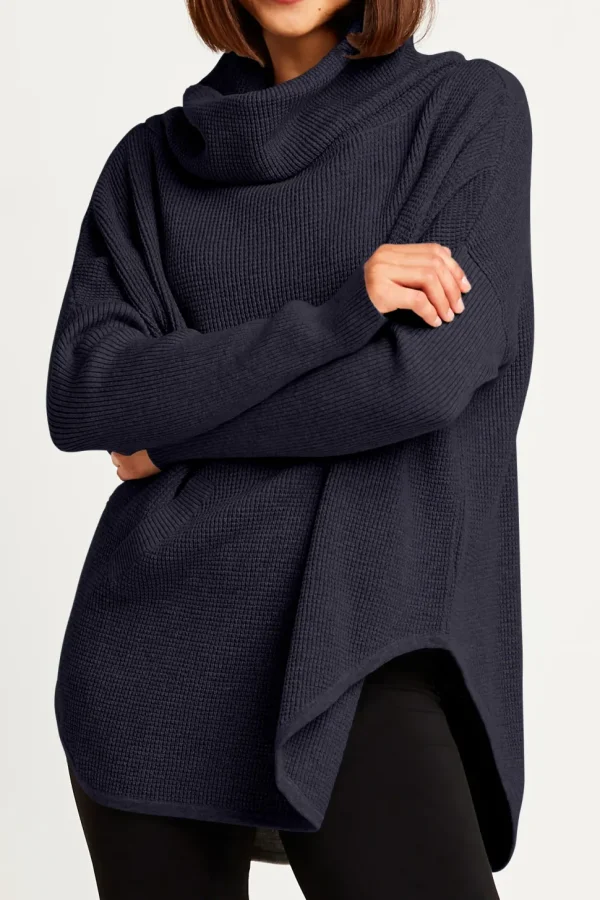 Planet. Pima Cotton Waffle Cowl Sweater.