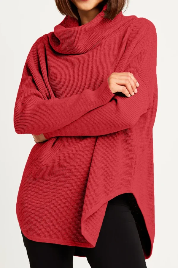 Planet. Pima Cotton Waffle Cowl Sweater.